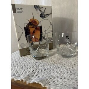 Luigi Bormioli Ravel Blown Crystal Juice Rocks Glasses Set of 4 9oz PM297K Italy